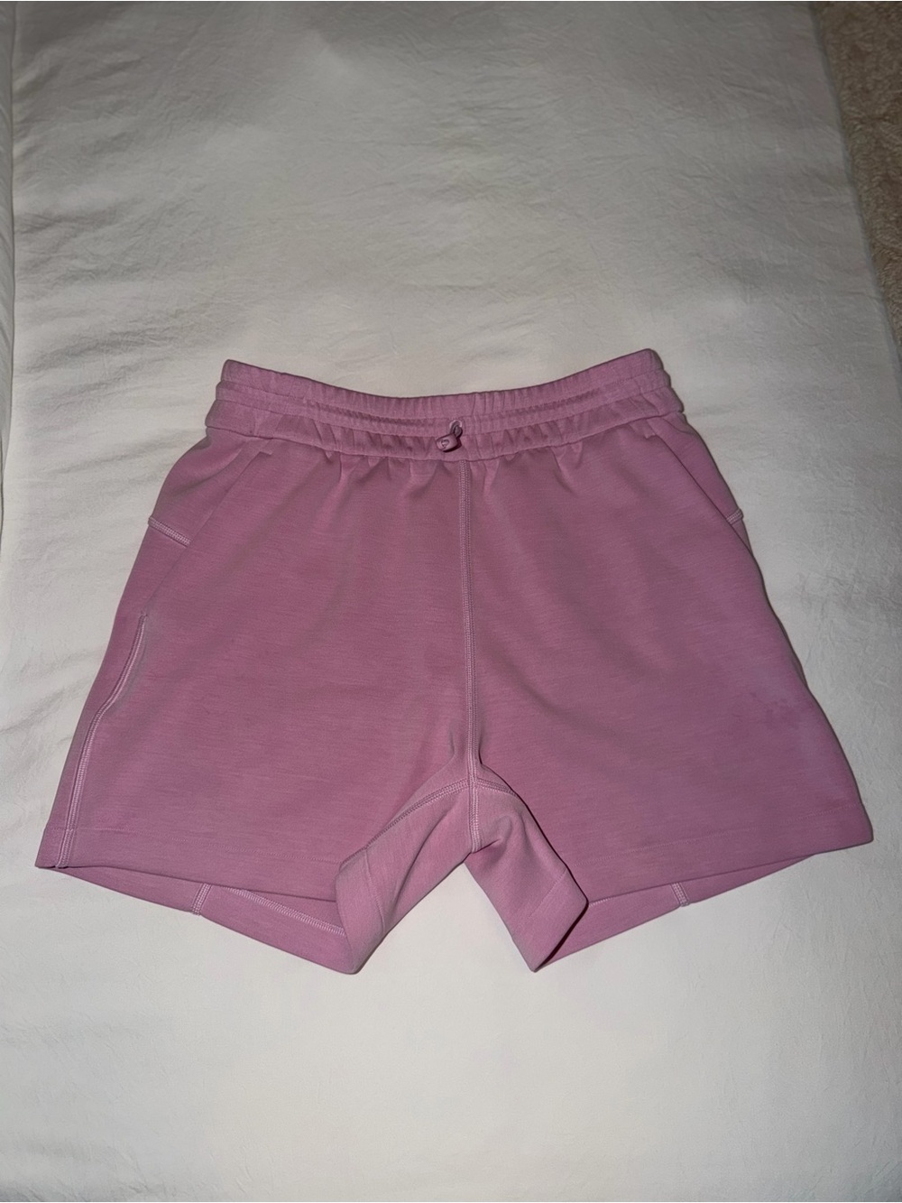 Pink Lululemon Scuba Softstreme shorts